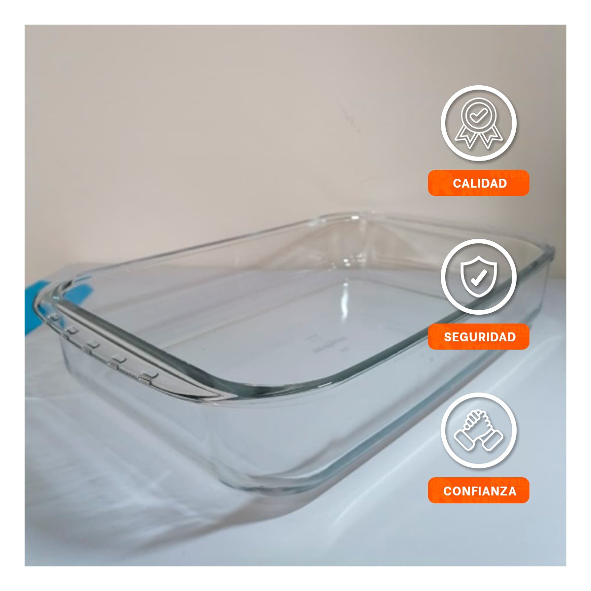 CRISTALERIA RECTANGULAR DE VIDRIO 40X24X72 CM TRANSPARENTE PARA COCINA HOGAR Y+PAPEL REGALO - 5