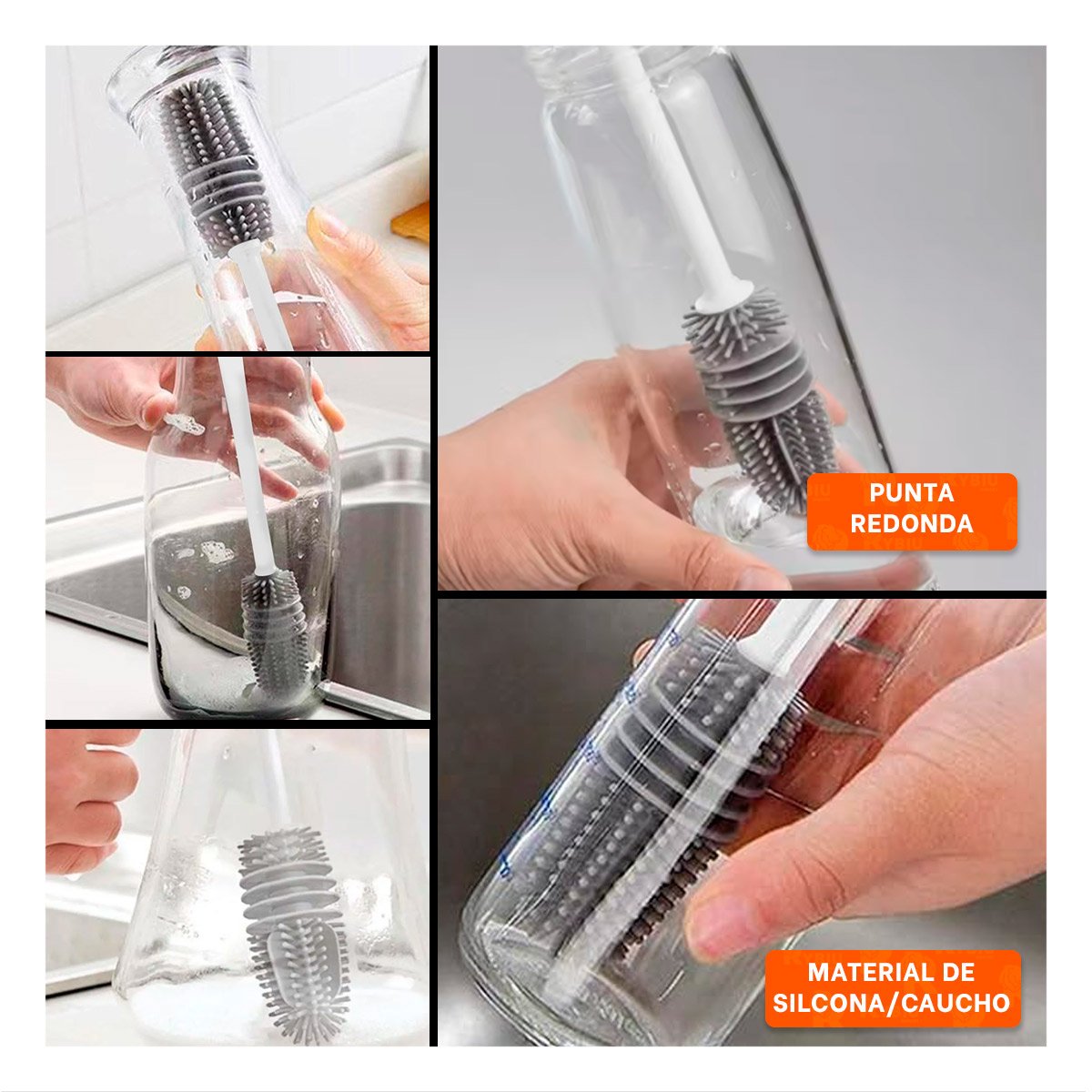 PACK12 HERRAMIENTA PRACTICA DE SILICONA BLANCA PARA BOTELLAS EN CASA Y+PAPEL REGALO - 2