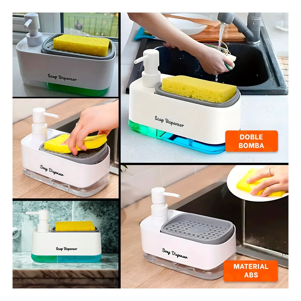PACK2 SOLUCION DOBLE DE JABON LIQUIDO LAVAVAJILLA PARA COCINA HOGAR BLANCO Y+PAPEL REGALO - 3