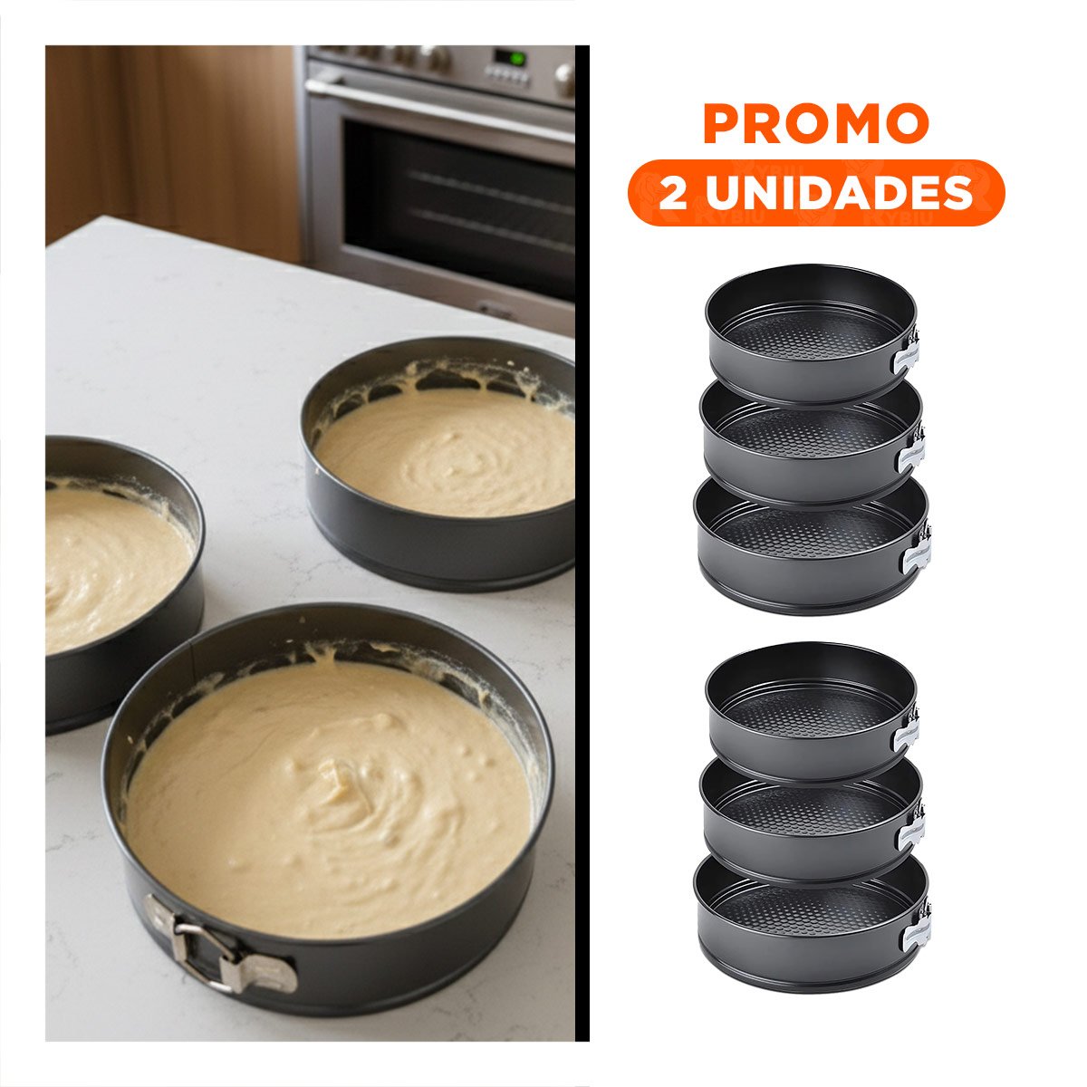 PACK2 COLECCION PREMIUM DESMONTABLE PLATEADO 3 MOLDES CIRCULARES - 1
