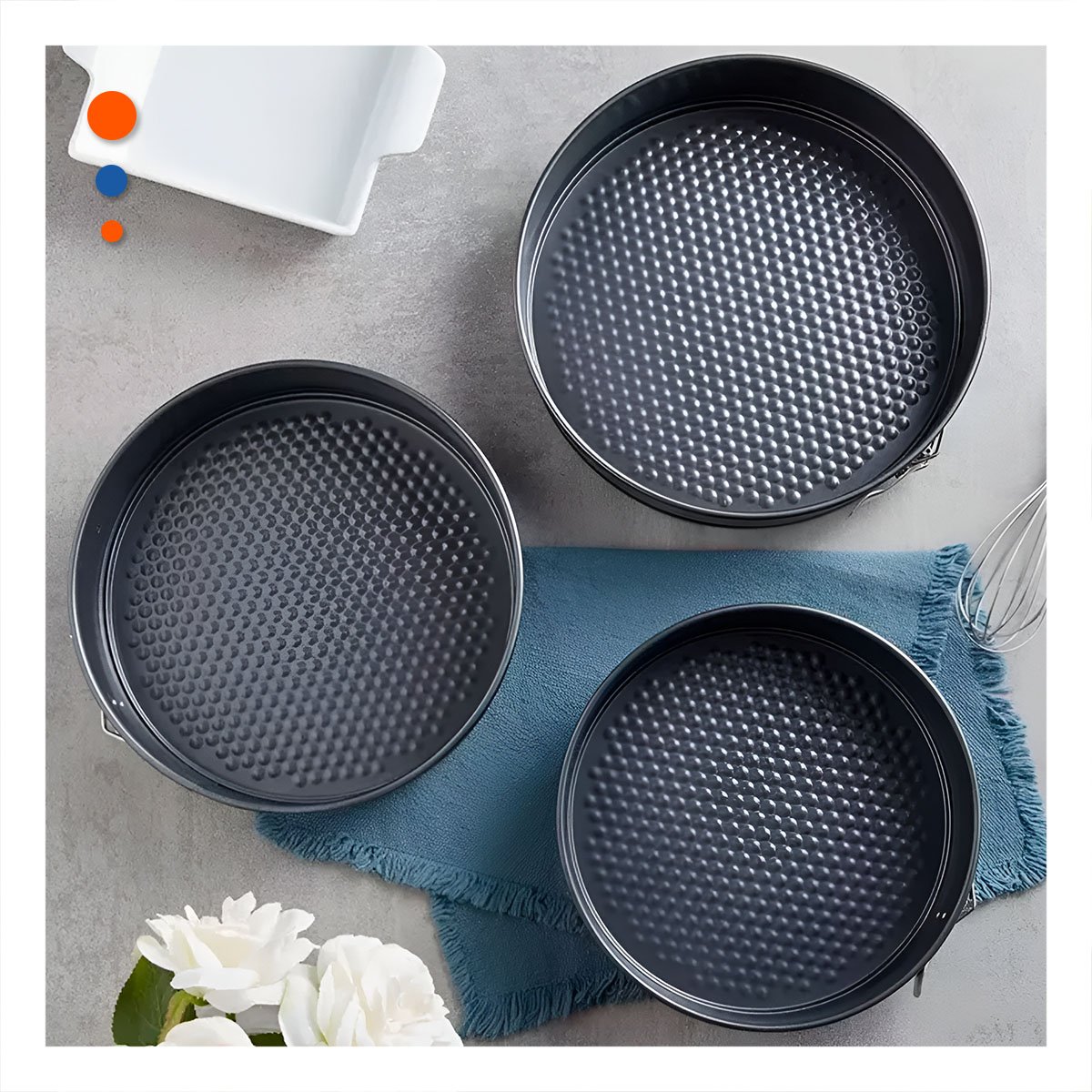 PACK2 COLECCION PREMIUM DESMONTABLE PLATEADO 3 MOLDES CIRCULARES - 3
