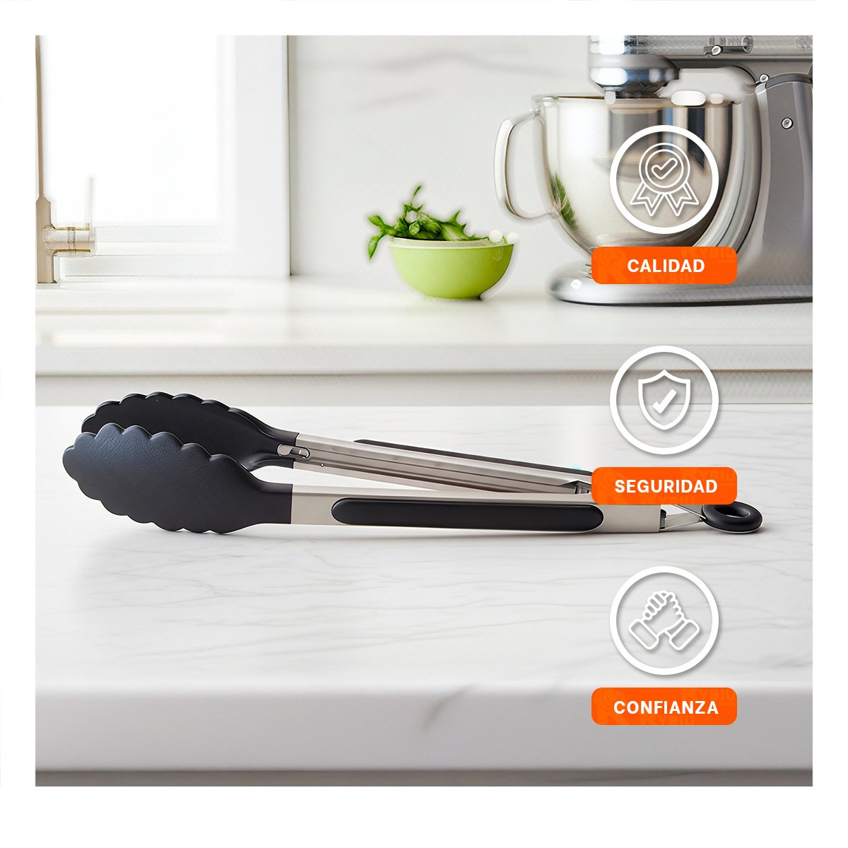 PACK2 VERSATIL MULTIUSO DE COCINA 21CM EN COLOR NEGRO PARA HOGAR Y+REGALO STICKER - 5