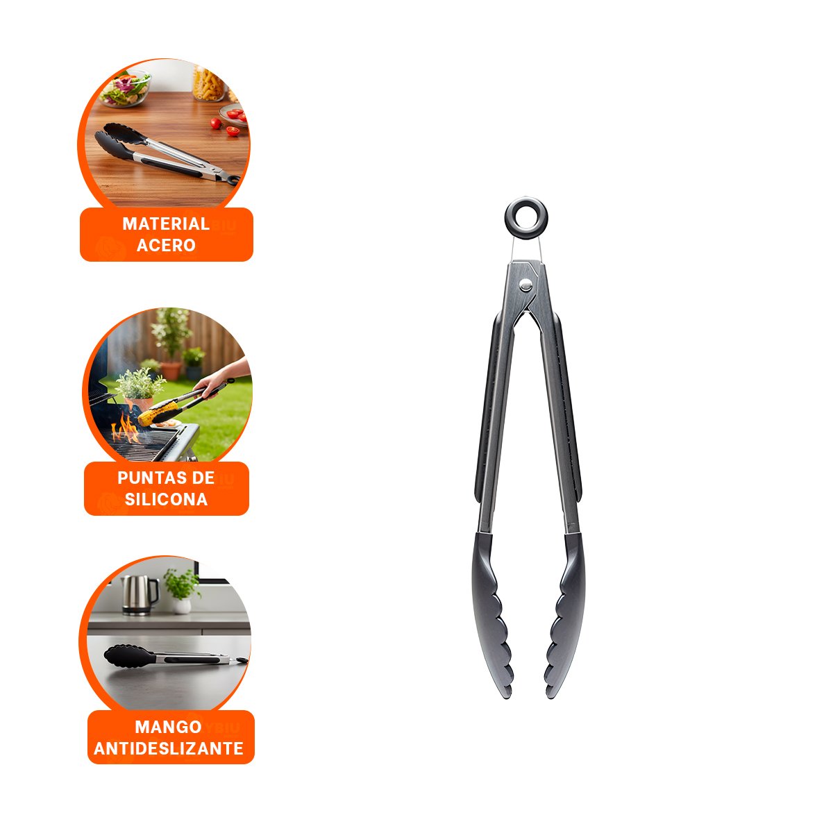 SUJECION MULTIUSO DE COCINA 21CM EN COLOR NEGRO RESISTENTE - 3
