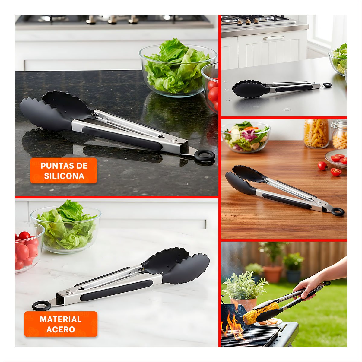 SUJECION MULTIUSO DE COCINA 21CM EN COLOR NEGRO RESISTENTE - 5