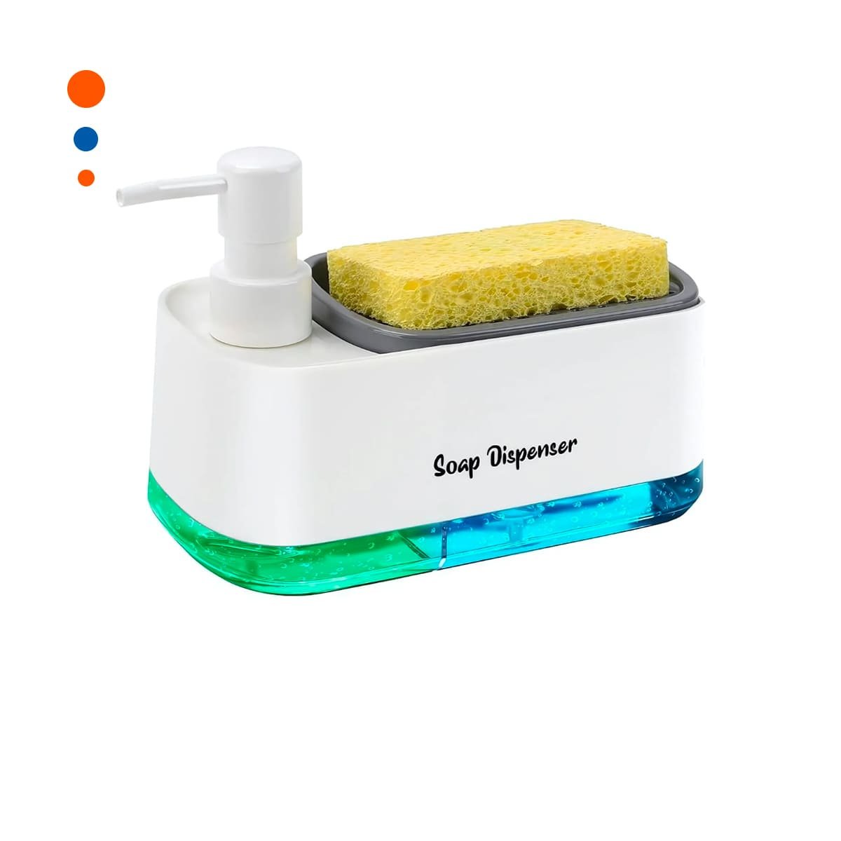 ESTRUCTURA DOBLE DE JABON LIQUIDO LAVAVAJILLA PARA COCINA BLANCO Y+PAPEL REGALO - 1