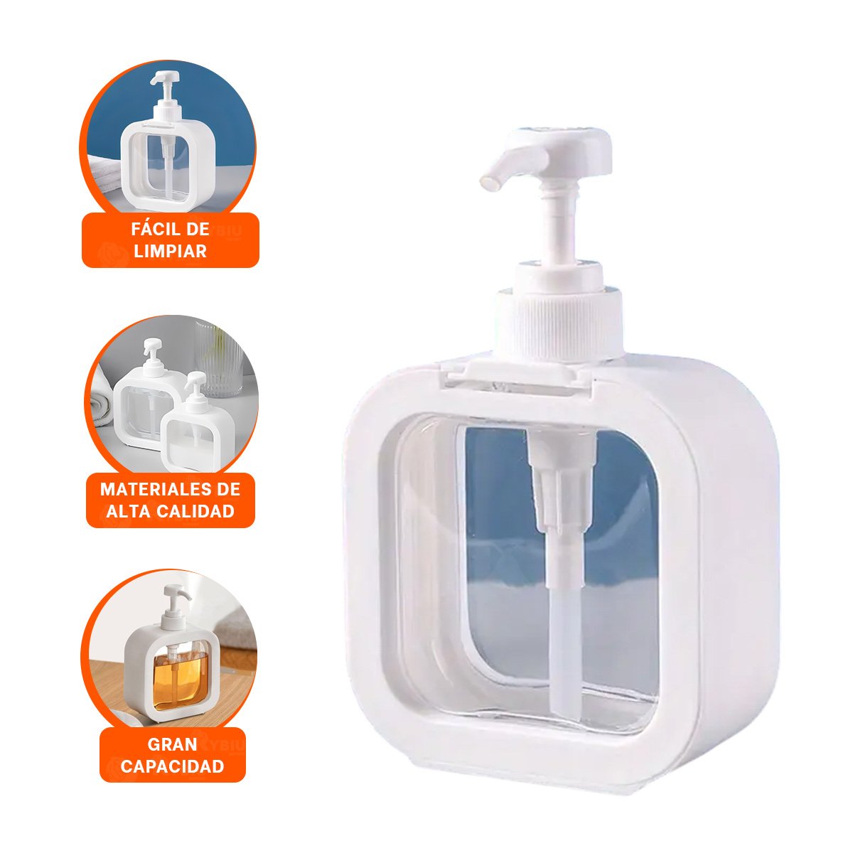 ACCESORIO DE COCINA PARA JABON CUADRADO BLANCO MODERNO - 3