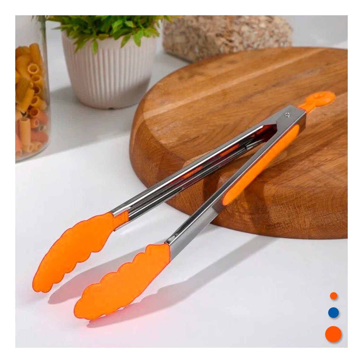 PACK6 HERRAMIENTA DURADERA 21CM NARANJA MULTIUSO PARA COCINA Y+PAPEL REGALO - 5