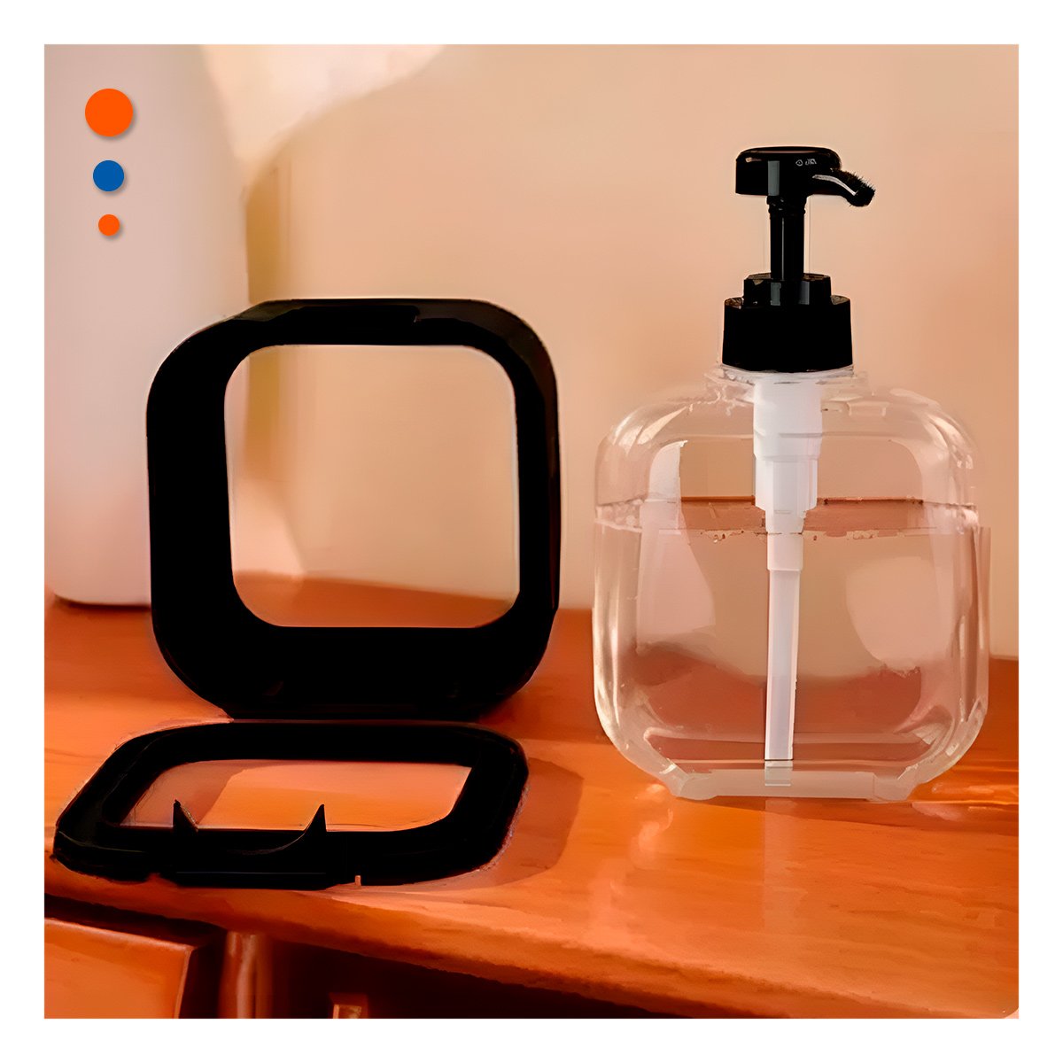 PACK12 ENVASE DOSIFICADOR PARA JABON CUADRADO NEGRO MODERNO Y+REGALO STICKER - 5
