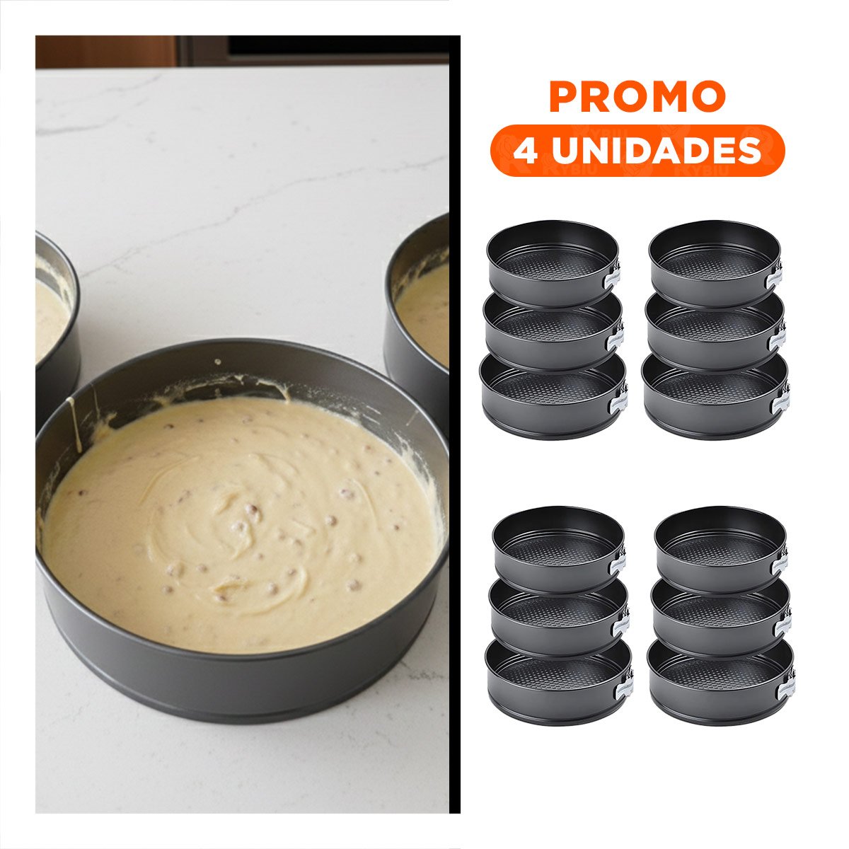 PACK4 COMBO PRACTICO DESMONTABLE PLATEADO 3 MOLDES CIRCULARES Y+REGALO STICKER - 1