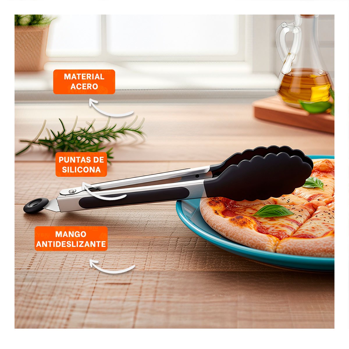 PACK6 METALICO MULTIUSO DE COCINA 21CM EN COLOR NEGRO RESISTENTE Y+PAPEL REGALO - 2