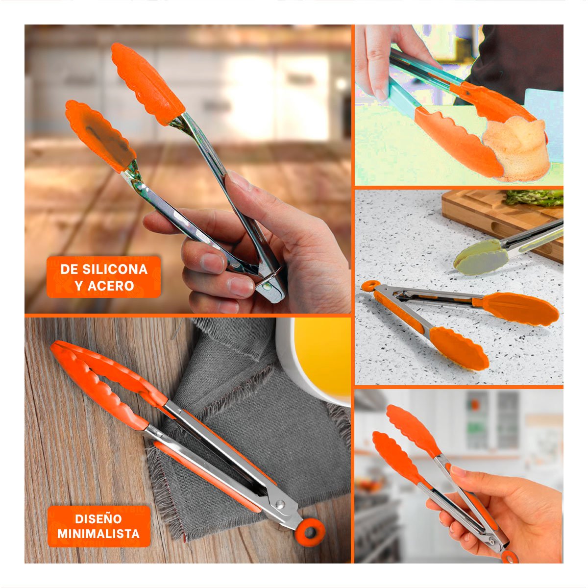PACK4 HERRAMIENTA RESISTENTE 21CM NARANJA MULTIUSO PARA CASA Y+REGALO STICKER - 2