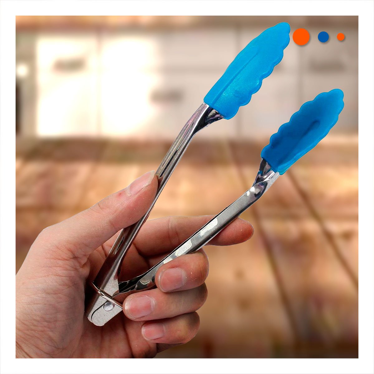 AGARRE DE COCINA 21CM CELESTE PARA PREPARAR Y SERVIR COMIDAS Y+REGALO STICKER - 2