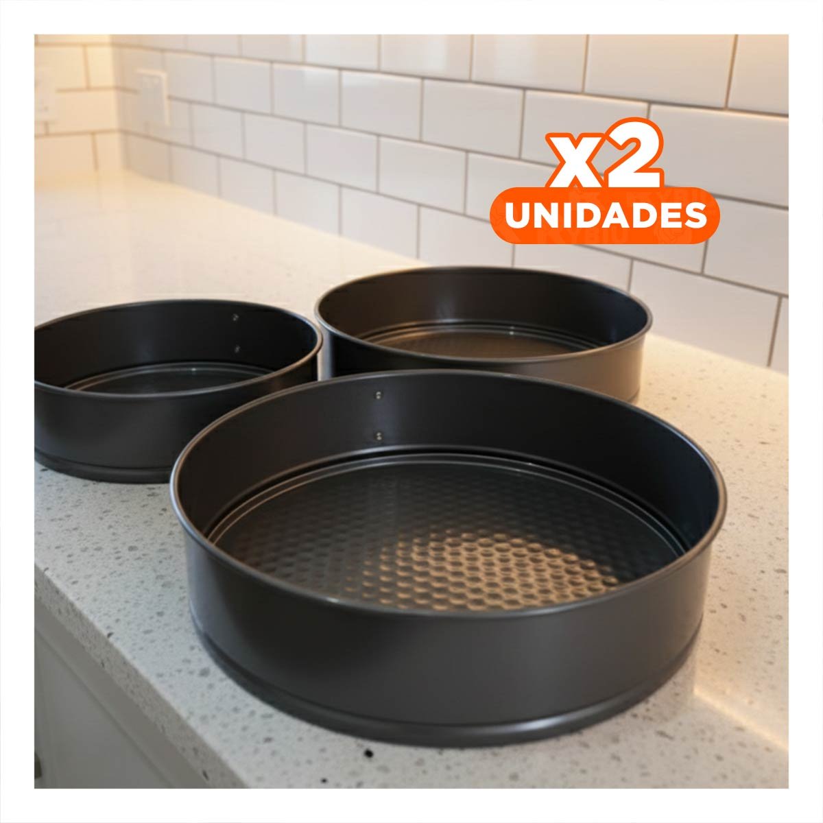 PACK2 SET PROFESIONAL DESMONTABLE PLATEADO 3 MOLDES CIRCULARES Y+PAPEL REGALO - 1