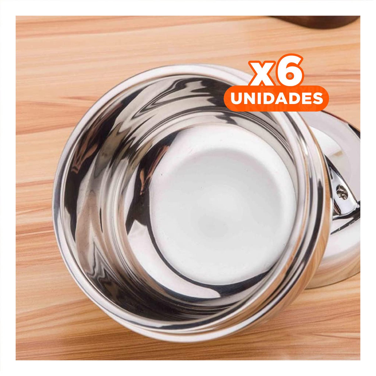 PACK6 CONTENEDOR DE COMIDA TERMICO CIRCULAR 1300ML ACERO PLATEADO COCINA Y+REGALO STICKER - 1