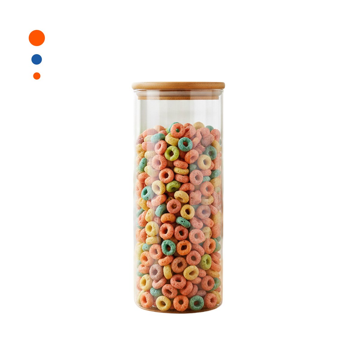 RECIPIENTE DE VIDRIO 700ML TRANSPARENTE CON TAPA MADERA PARA COCINA Y+PAPEL REGALO - 1