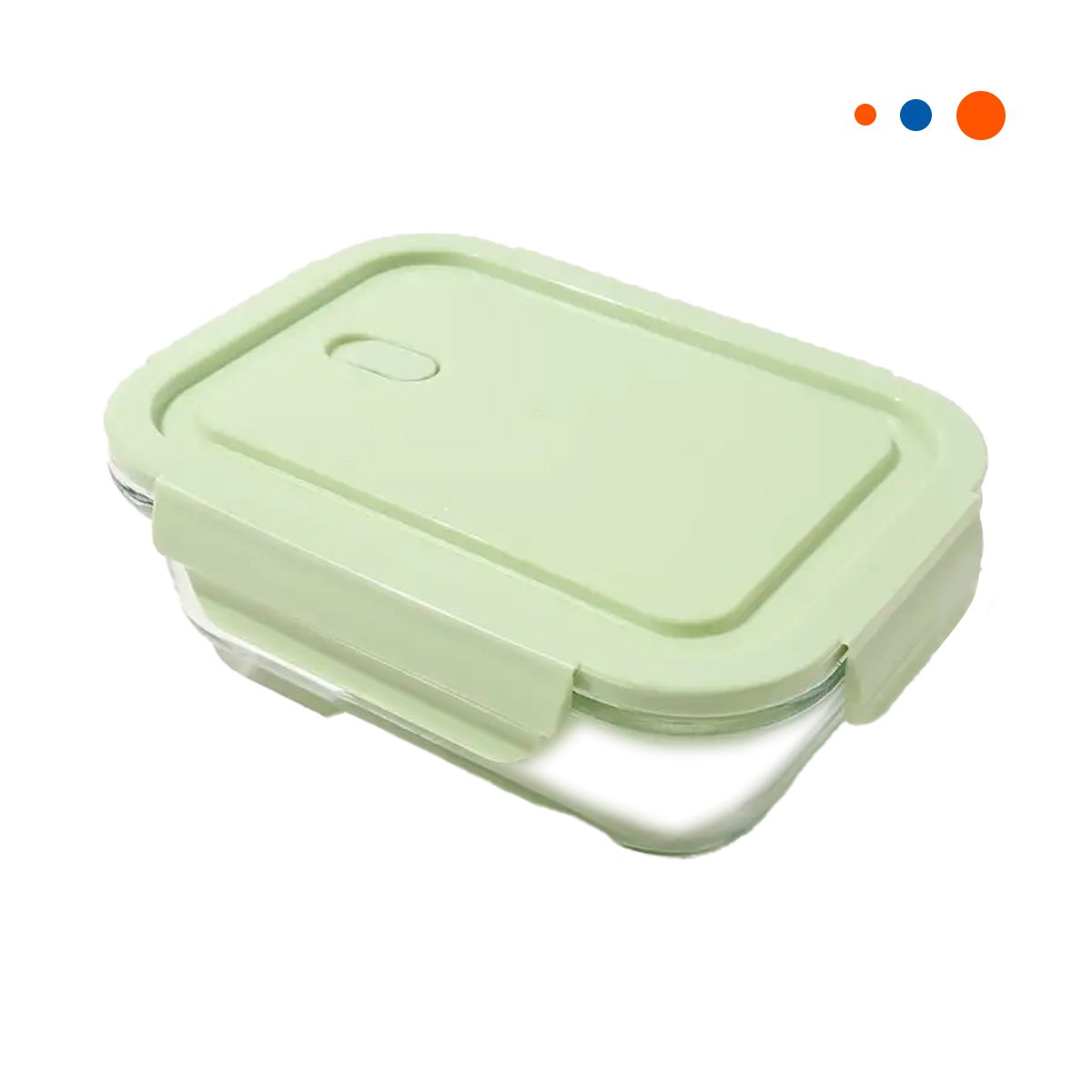 ENVASES HERMETICOS DE VIDRIO RECTANGULAR CON TAPA VERDE SET DE 3 Y+REGALO STICKER - 3