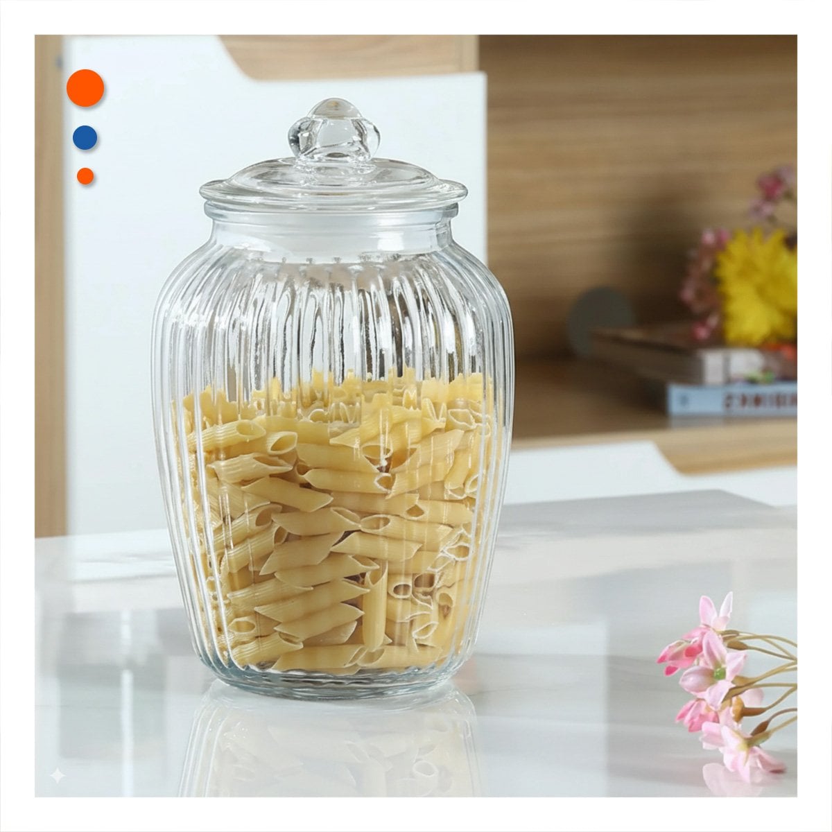 PACK6 BOTELLA PRACTICA DE VIDRIO CON TAPA CHUPON 24X14 CM RAYAS - 2