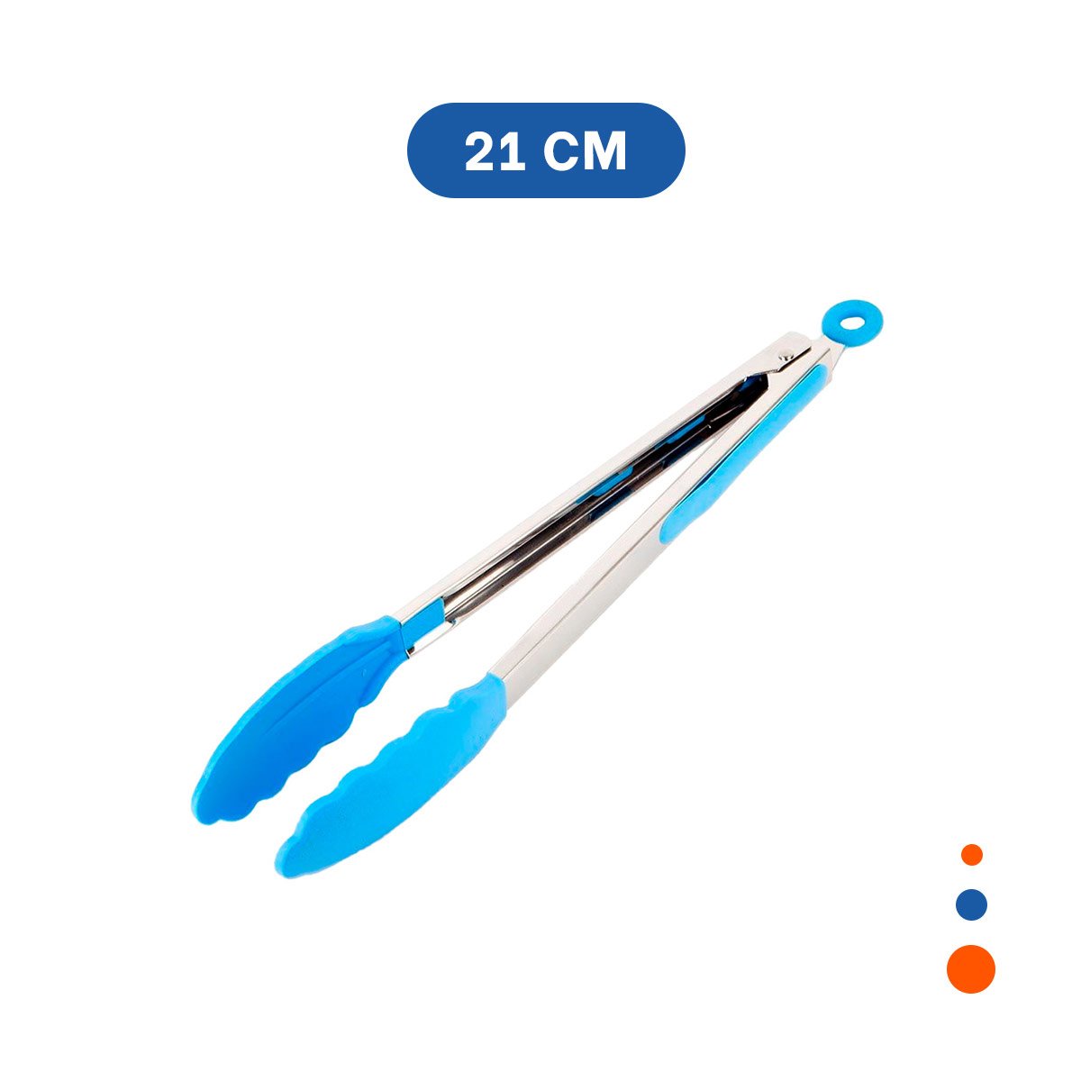 PACK6 TENAZA DE COCINA 21CM CELESTE RESISTENTE PARA PARRILLA Y CASA Y+REGALO STICKER - 4