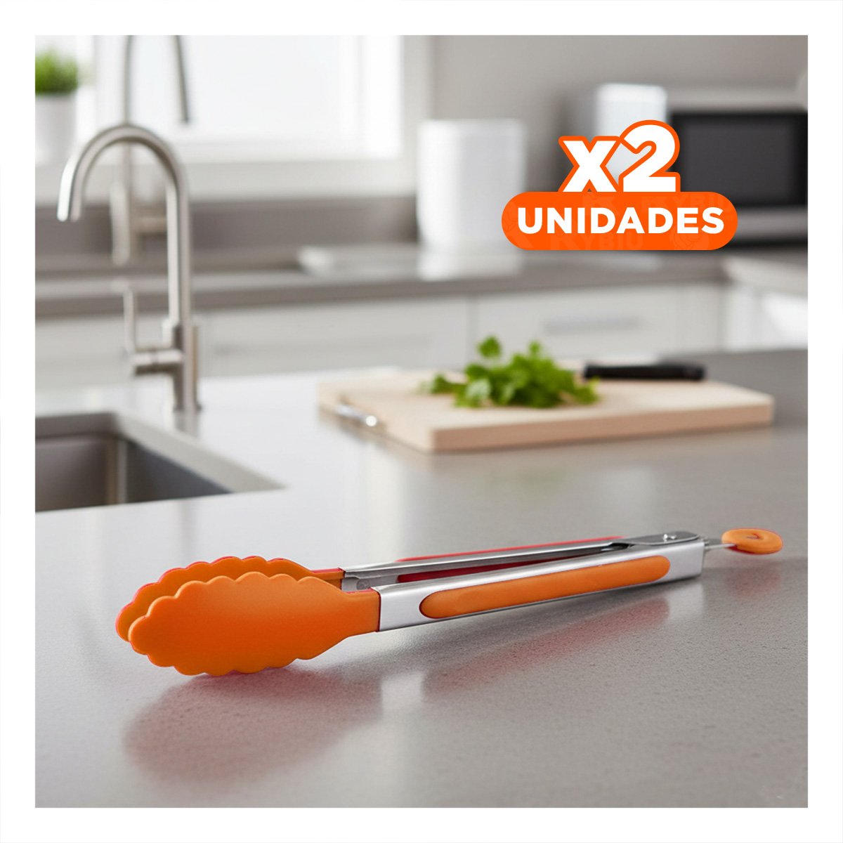 PACK2 SUJETADOR DURADERO 21CM NARANJA MULTIUSO PARA COCINA Y+REGALO STICKER - 1