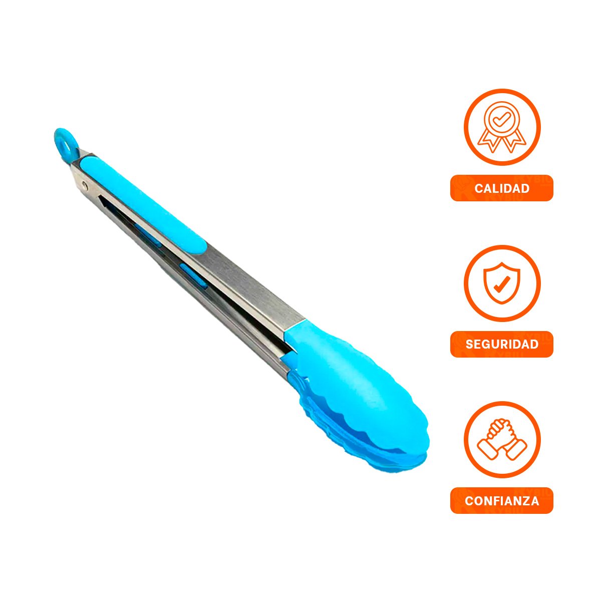 AGARRE DE COCINA 21CM CELESTE RESISTENTE PARA PARRILLA Y CASA Y+LIGAS REGALO - 3