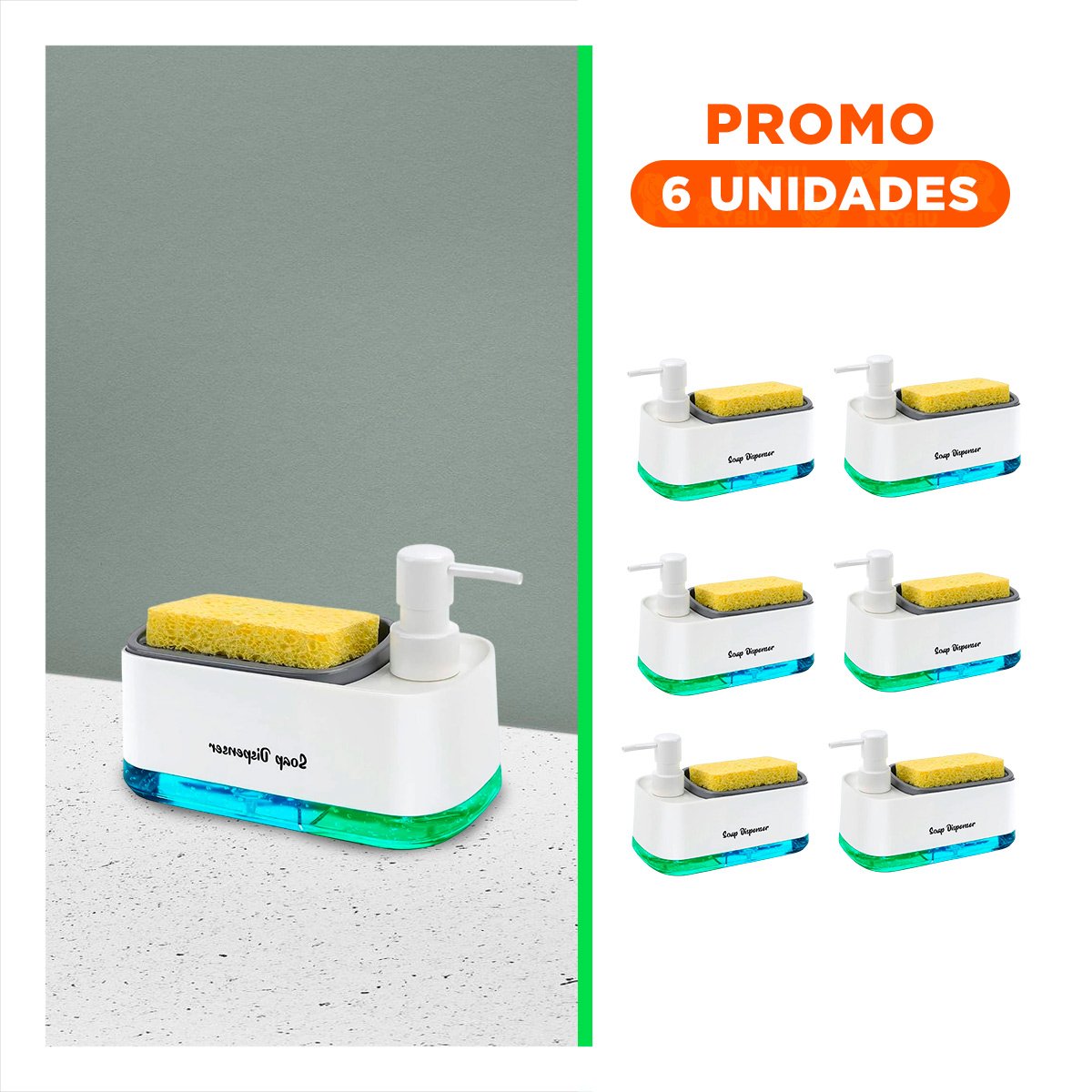 PACK6 PRODUCTO DOBLE DE JABON LIQUIDO LAVAVAJILLA PARA COCINA BLANCO - 1