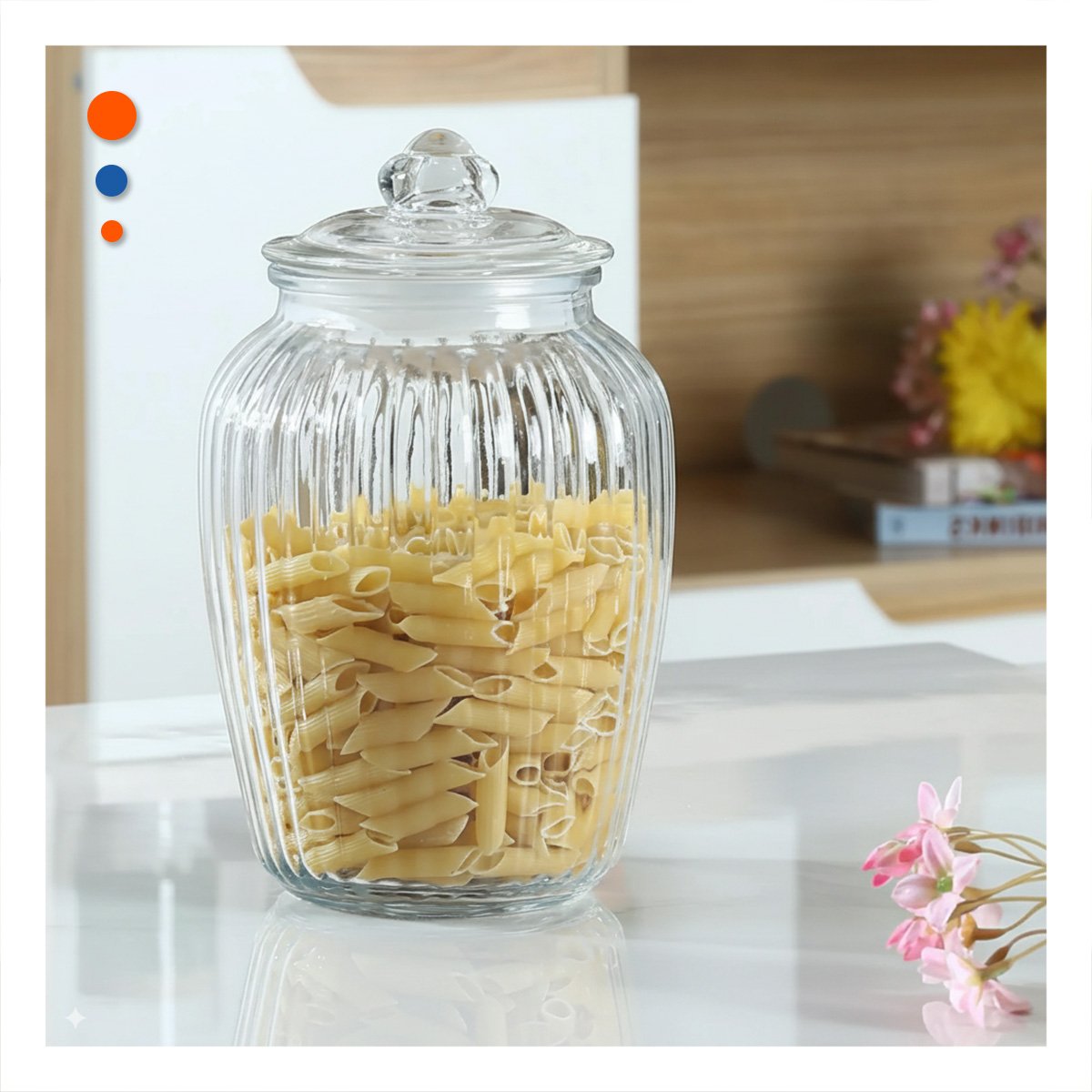 PACK2 DEPOSITO ORGANIZADOR DE VIDRIO CON TAPA CHUPON 24X14 CM - 2