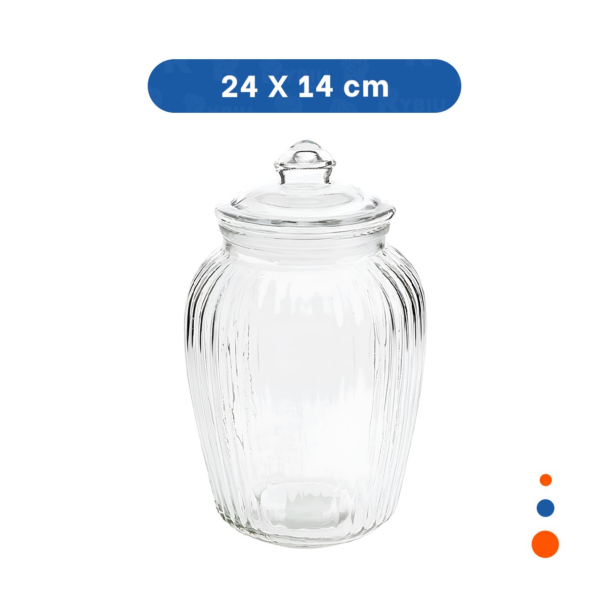 PACK2 DEPOSITO ORGANIZADOR DE VIDRIO CON TAPA CHUPON 24X14 CM - 4