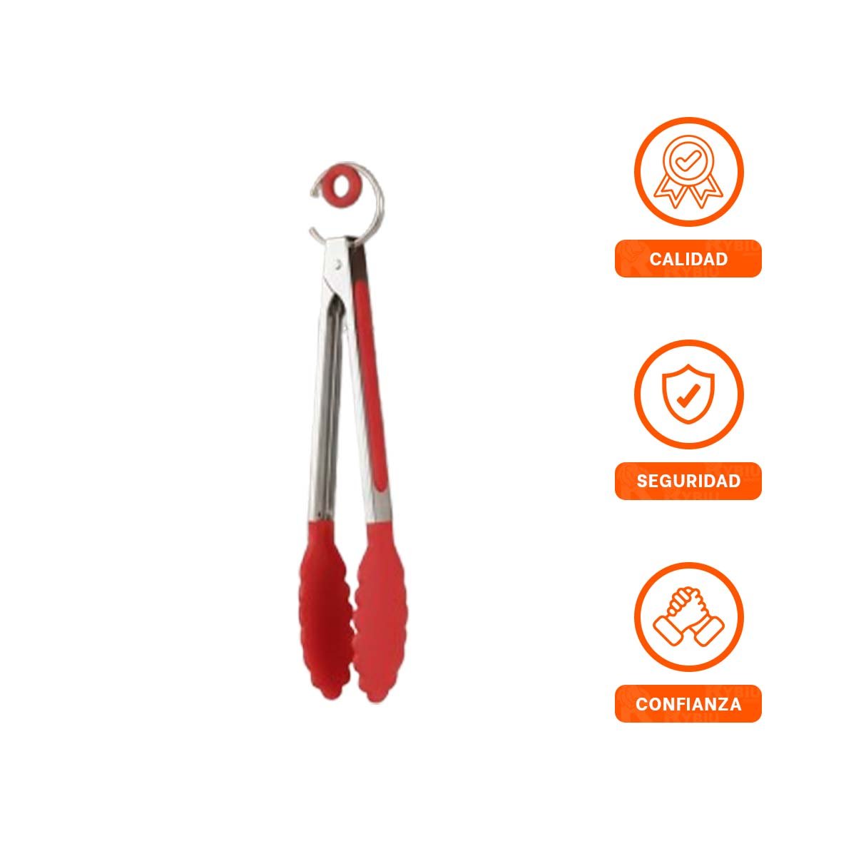 PACK6 PINZA COMPACTA 21CM EN ROJO PARA COCINA HOGAR PRACTICO Y+REGALO STICKER - 2