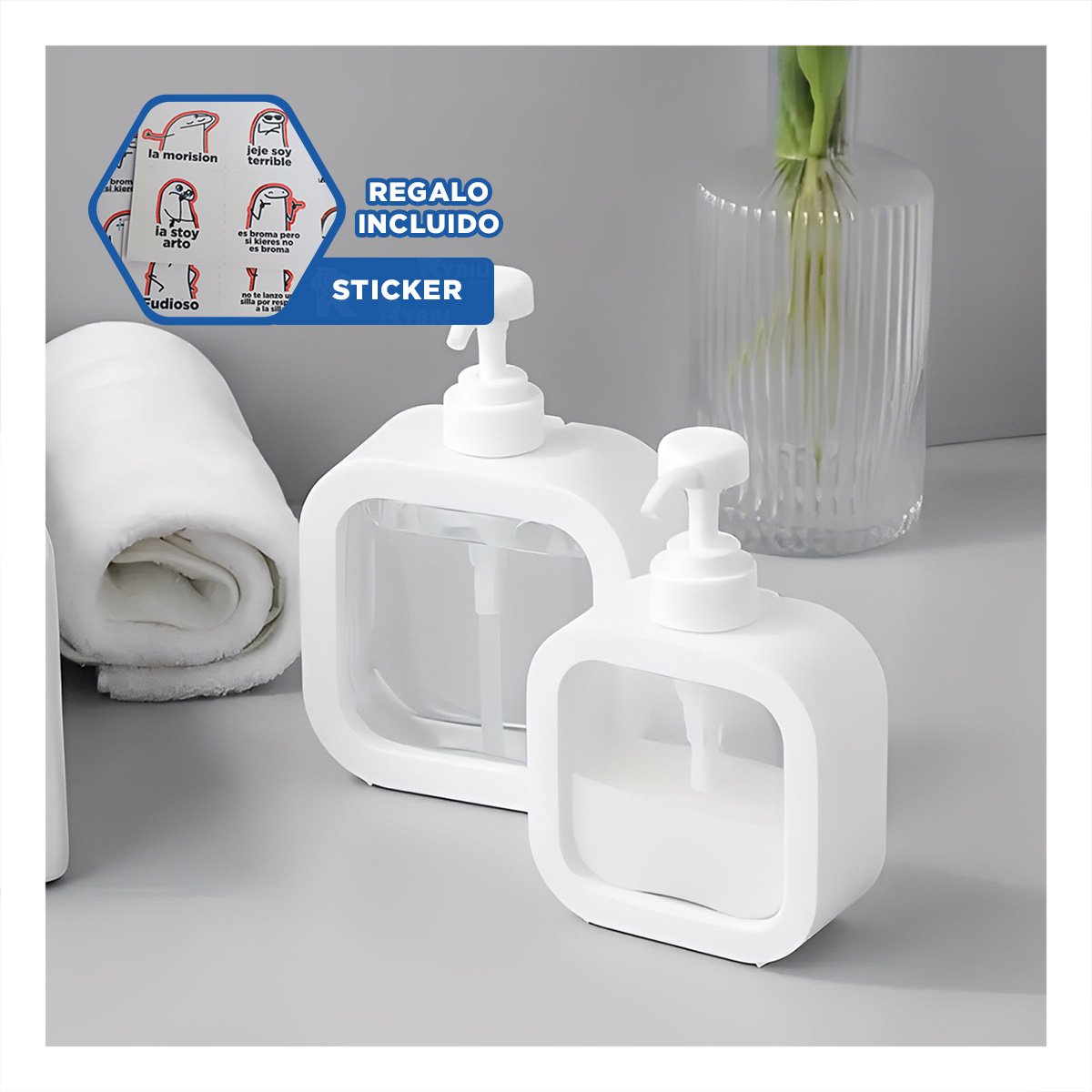 SISTEMA MANUAL PARA JABON CUADRADO BLANCO EN COCINA Y+REGALO STICKER - 1