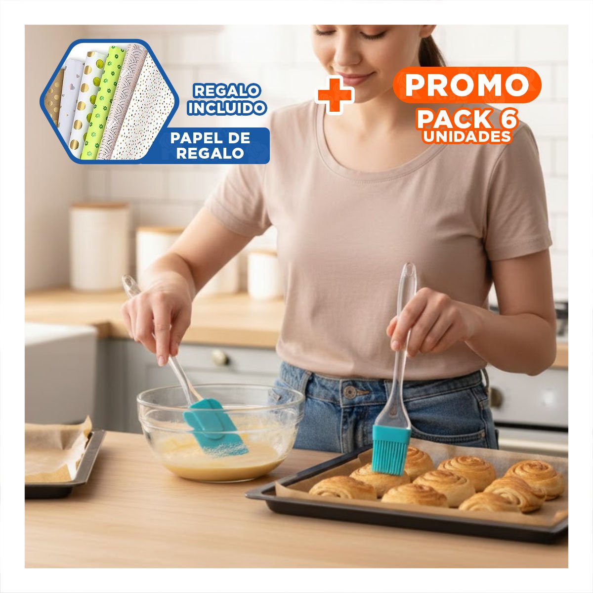 PACK6 ROLLO TRANSPARENTE 20M X 30CM PARA ALIMENTOS COCINA Y+PAPEL REGALO - 1