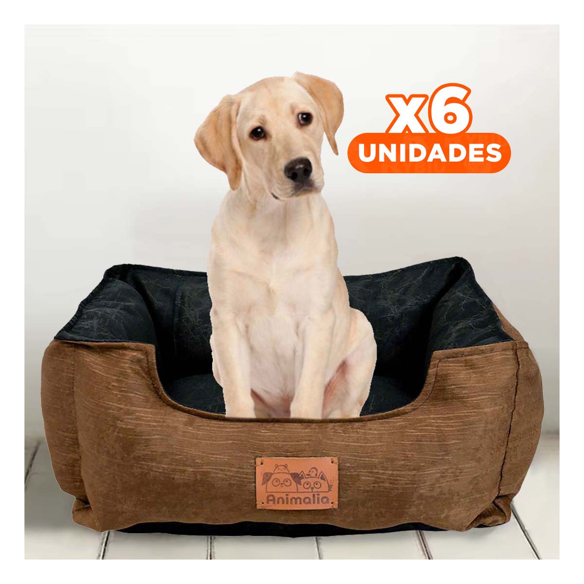 PACK6 ZONA MARRON PARA PERRO TALLA M CON CENTRO NEGRO Y+REGALO STICKER - 1