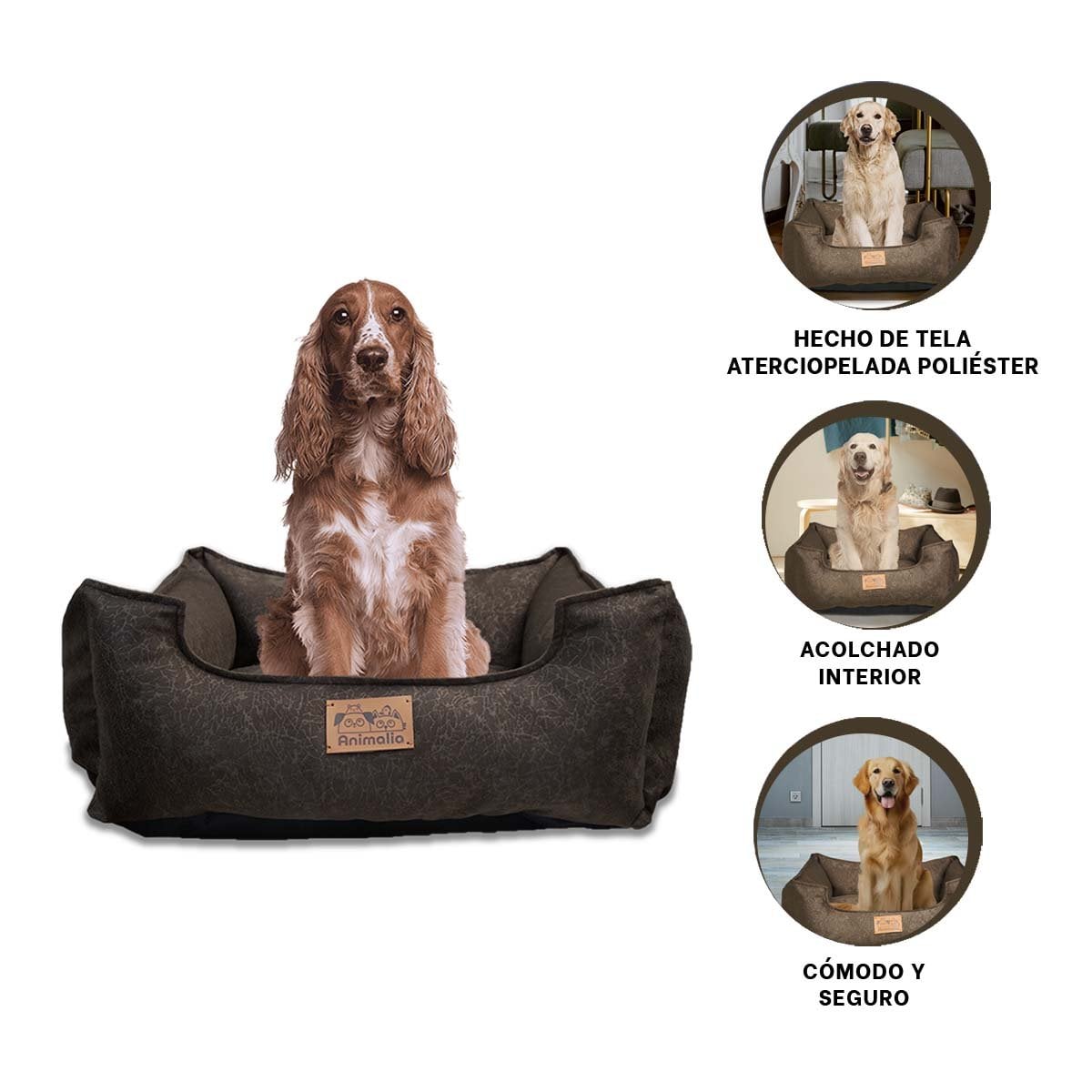 ESTRUCTURA ACOLCHADA PARA PERRO TALLA M MARRON COMPLETO - 3
