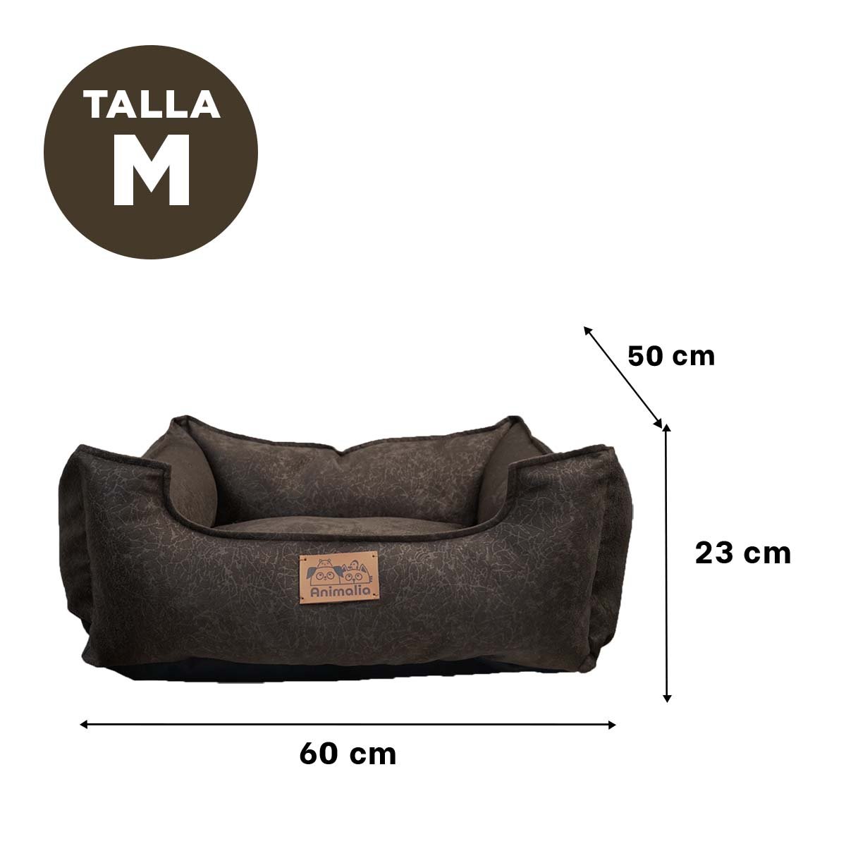 SOPORTE ACOLCHADO PARA PERRO TALLA M MARRON COMPLETO Y+PAPEL REGALO - 4