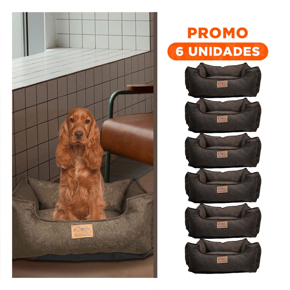 PACK6 SUPERFICIE MARRON PARA PERRO TALLA M CON COMPLETO - 1