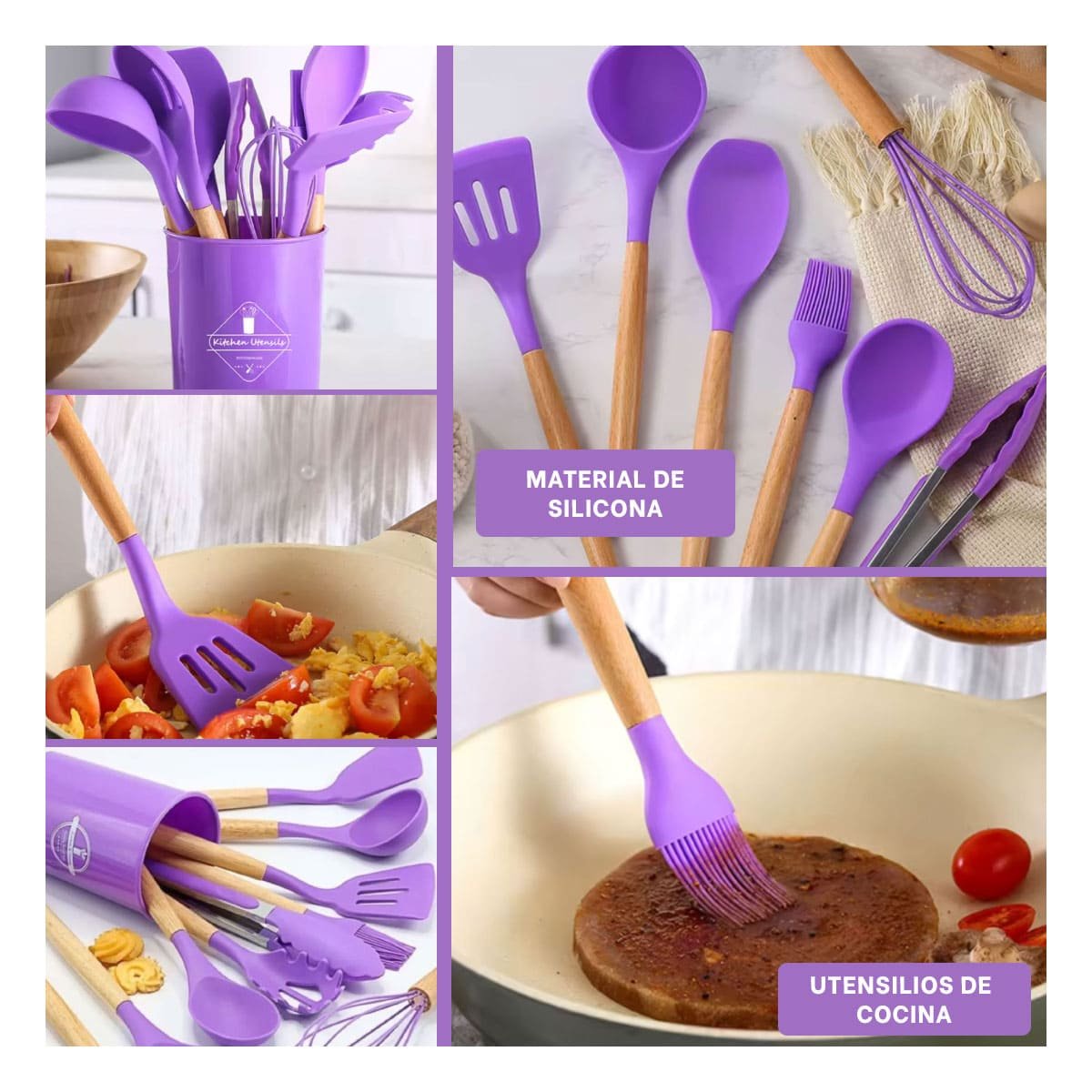 UTENSILIOS DE COCINA SEGUROS DE SILICONA PARA HORNO Y MICROONDAS Y+POST IT - 1