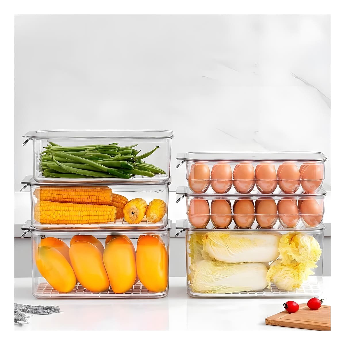 CONTENEDOR TRANSPARENTE CON COMPARTIMIENTOS PARA 18 HUEVOS FRESCOS Y SEGUROS Y+PAPEL REGALO - 5