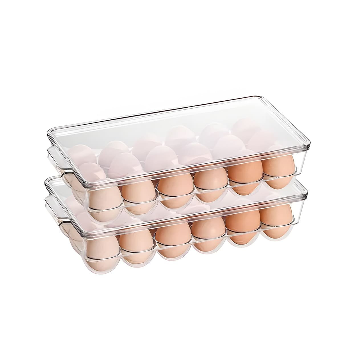 CONTENEDOR TRANSPARENTE CON TAPA PARA 18 HUEVOS DURADERO Y PRÁCTICO Y+LIGAS REGALO - 3