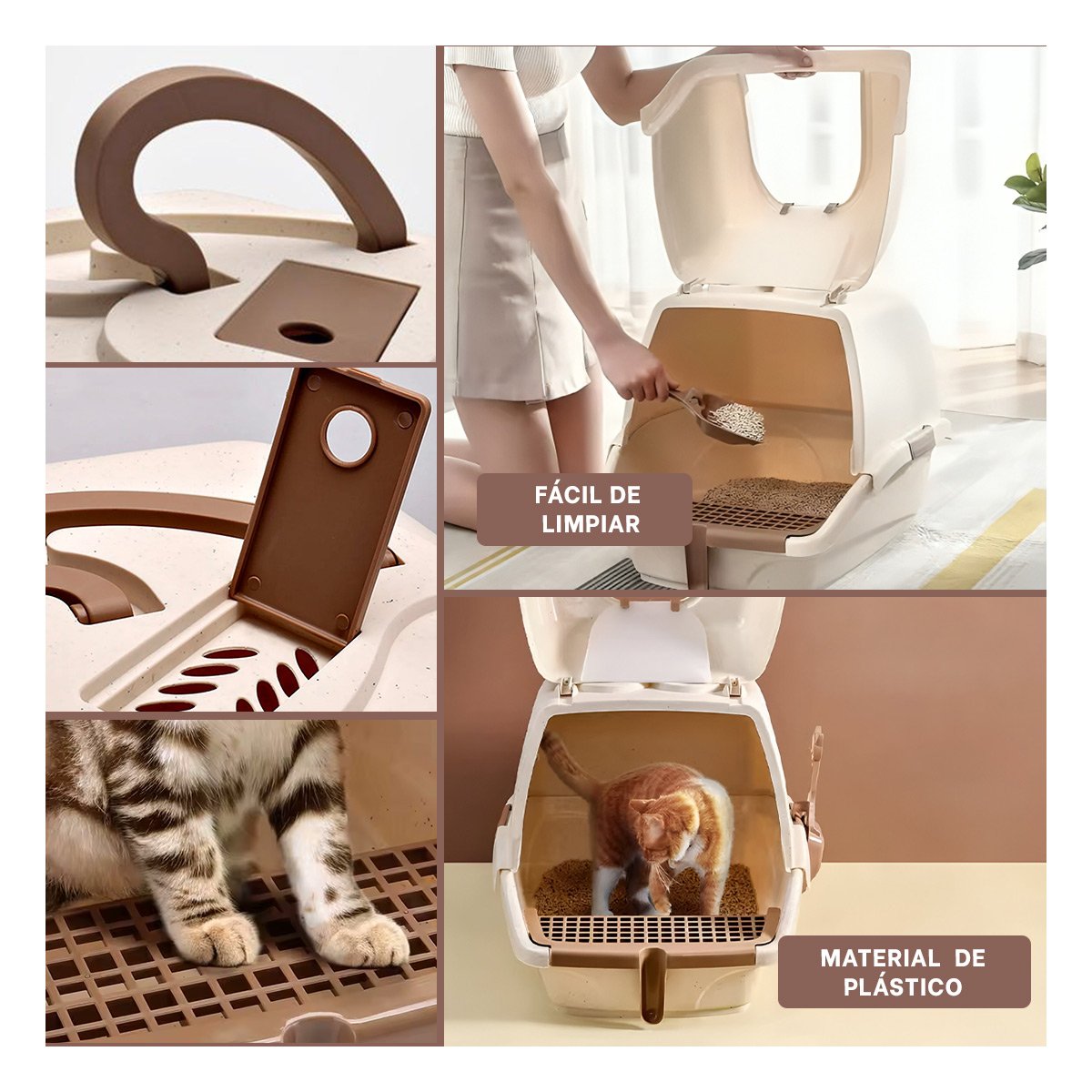 PACK2 ARENERO MODERNO CERRADO CON CERNIDOR Y PALA BEIGE Y MARRON Y+PAPEL REGALO - 3