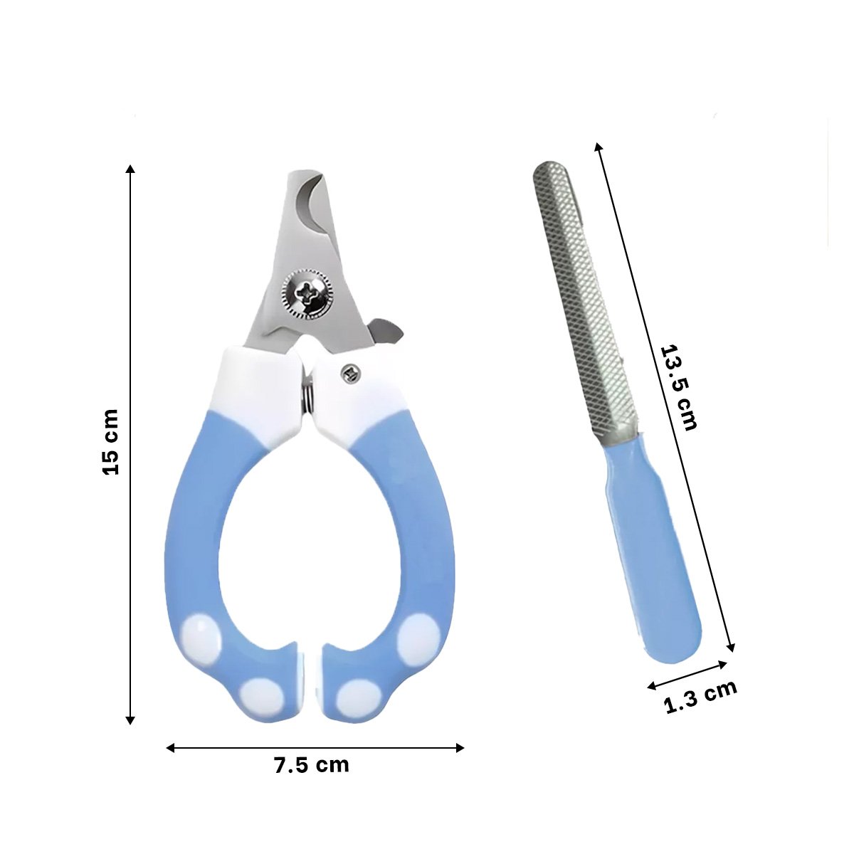 HERRAMIENTA PARA MANICURE CON CORTA UNA Y LIMA 15X7 5 CM CELESTE Y BLANCO Y+PAPEL REGALO - 4