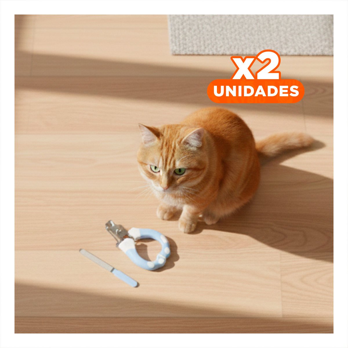 PACK2 KIT COMPLETO CORTA UNA Y LIMA 15X7 5 CM CELESTE Y BLANCO Y+REGALO STICKER - 1