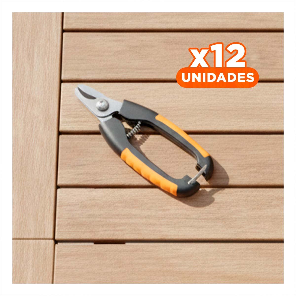 PACK12 ALICATE RESISTENTE CON LIMA 12X4 3 CM NARANJA Y NEGRO NUMBELL - 1