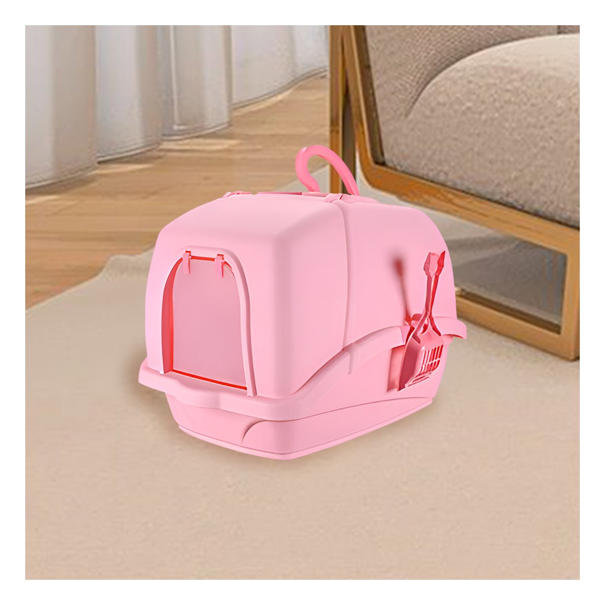 SANITARIO HIGIENICO CON CERNIDOR Y PALA ROSADO Y+LIGAS REGALO - 2