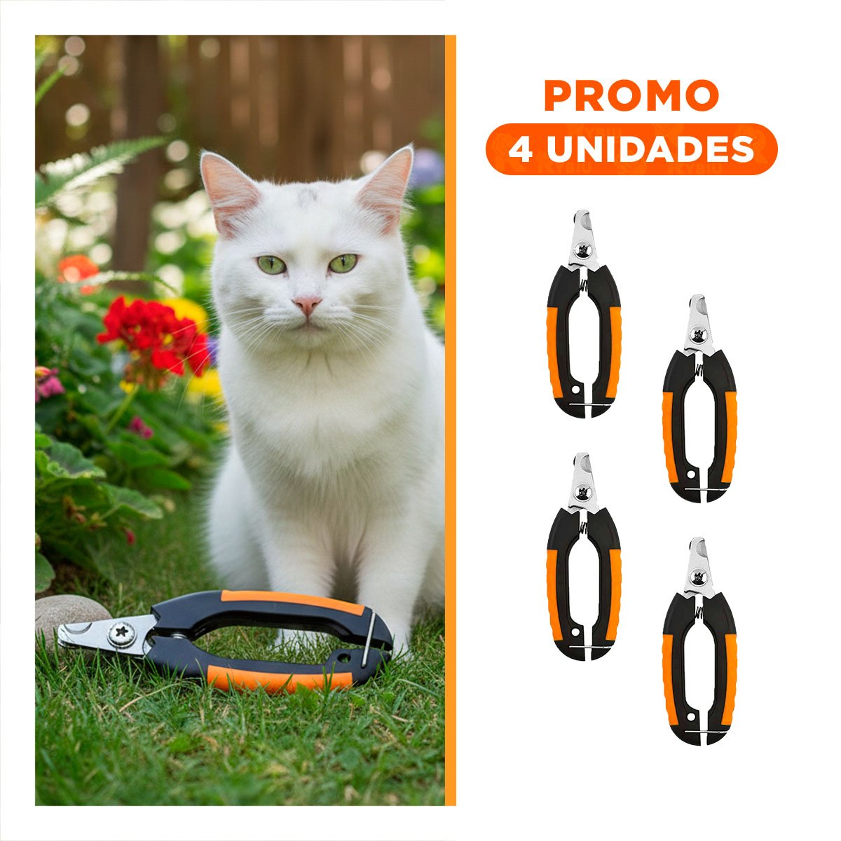 PACK4 CORTAUÑAS MODERNO CON LIMA 12X4 3 CM NARANJA Y NEGRO NUMBELL Y+REGALO STICKER - 1