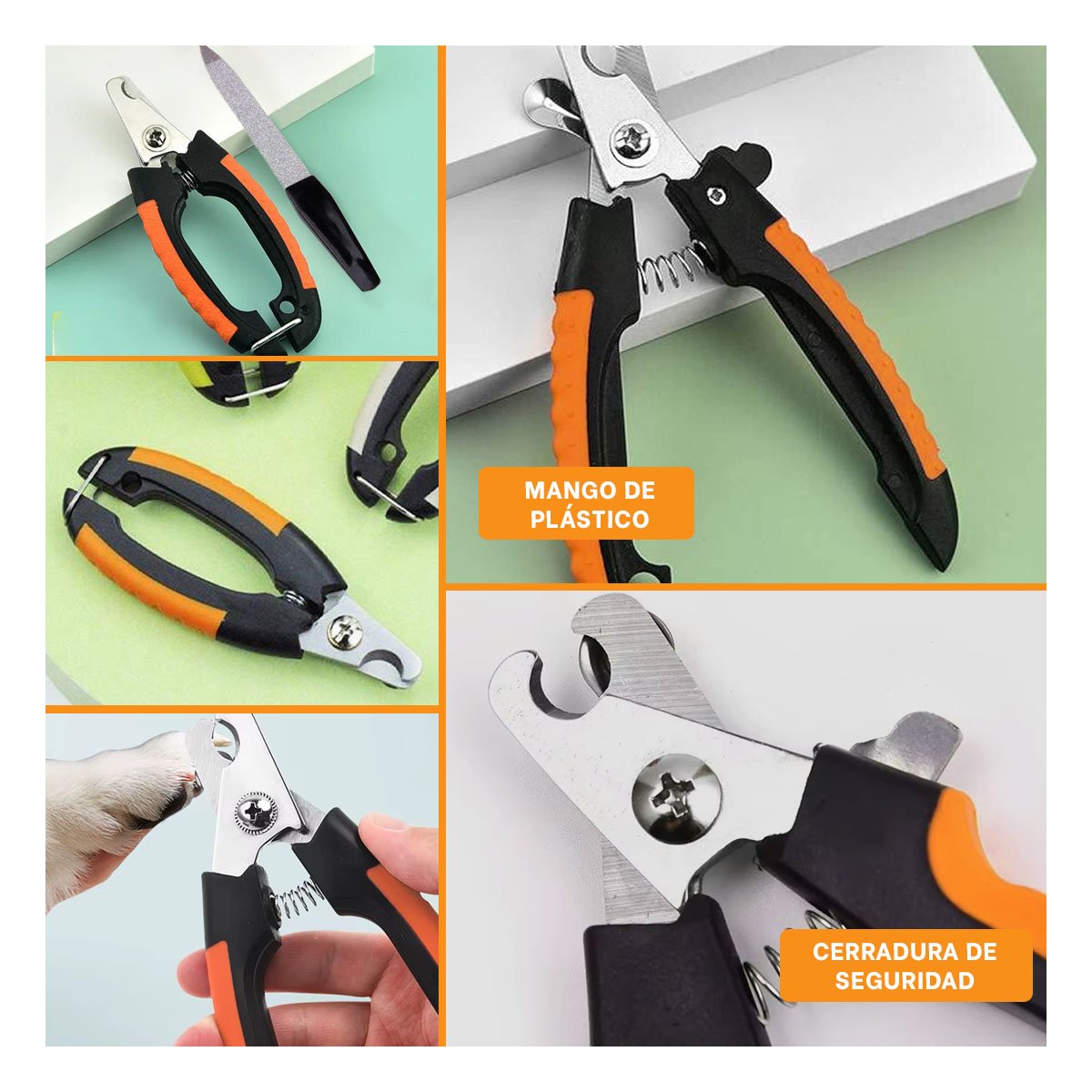 PACK4 CORTAUÑAS MODERNO CON LIMA 12X4 3 CM NARANJA Y NEGRO NUMBELL Y+REGALO STICKER - 2