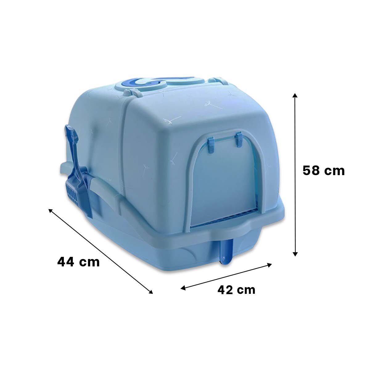 BANDEJA SANITARIA CON CERNIDOR Y PALA CELESTE PARA GATOS Y+PAPEL REGALO - 4
