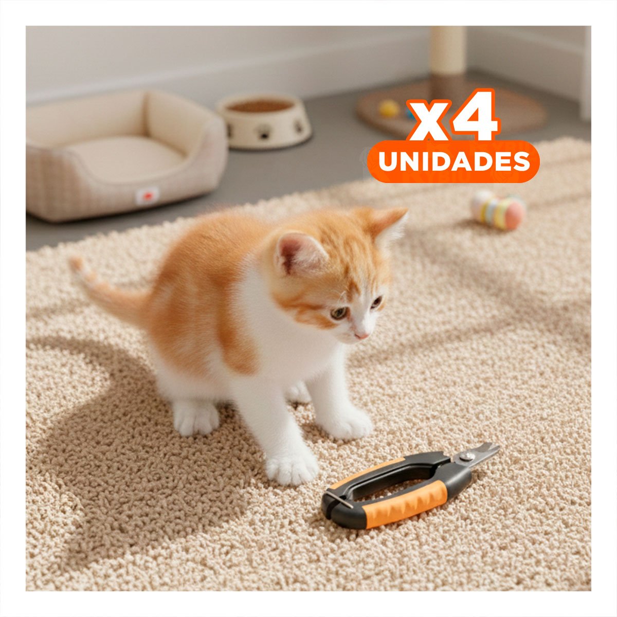 PACK4 CORTA UNA MODERNO CON LIMA 12X4 3 CM NARANJA Y NEGRO NUMBELL - 1