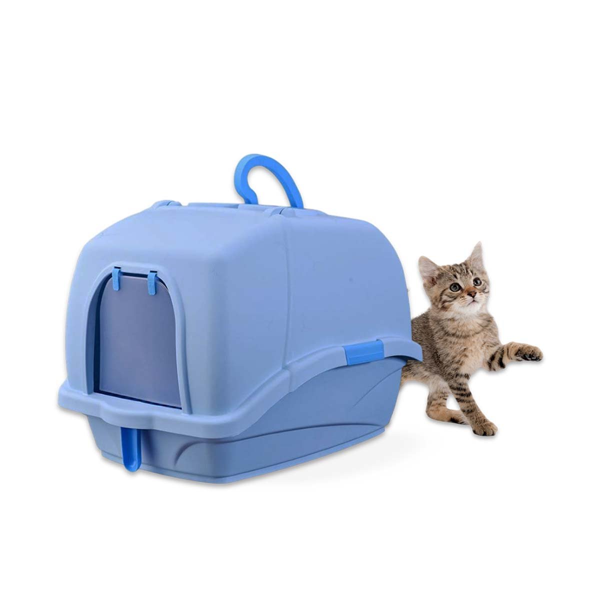 PACK2 BANO HIGIENICO CON CERNIDOR Y PALA CELESTE PARA GATOS Y+REGALO STICKER - 2