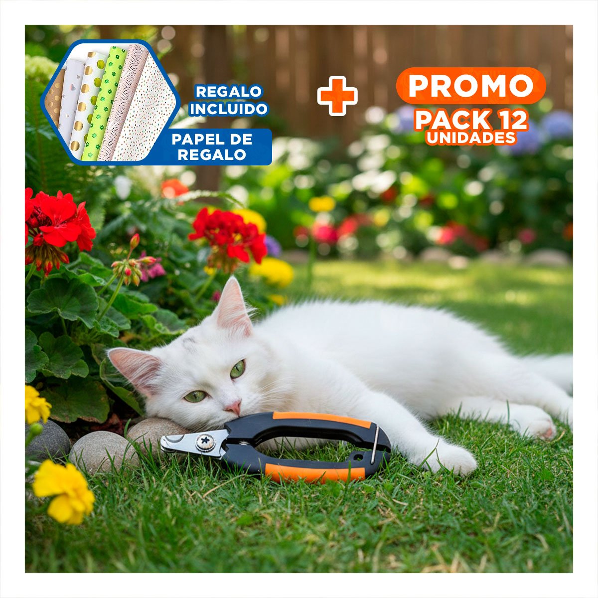 PACK12 CORTAUÑAS RESISTENTE CON LIMA 12X4 3 CM NARANJA Y NEGRO NUMBELL Y+PAPEL REGALO - 1