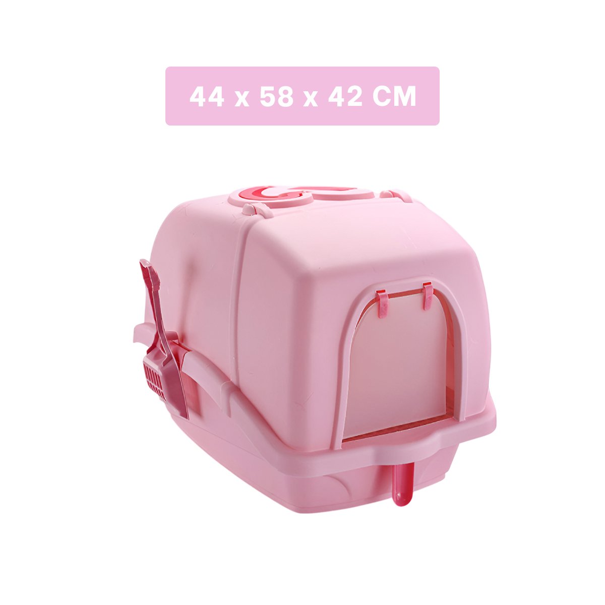 PACK2 CAJA CERRADA CON CERNIDOR Y PALA ROSADO PARA GATOS - 4