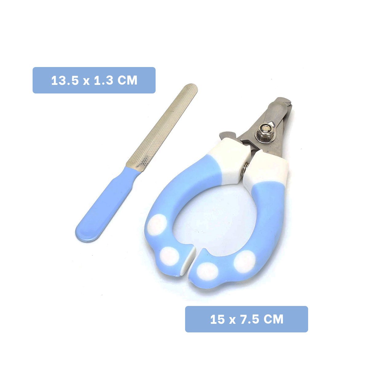 PACK4 CORTAUÑAS COMPACTO CON LIMA 15X7 5 CM CELESTE Y BLANCO Y+REGALO STICKER - 4